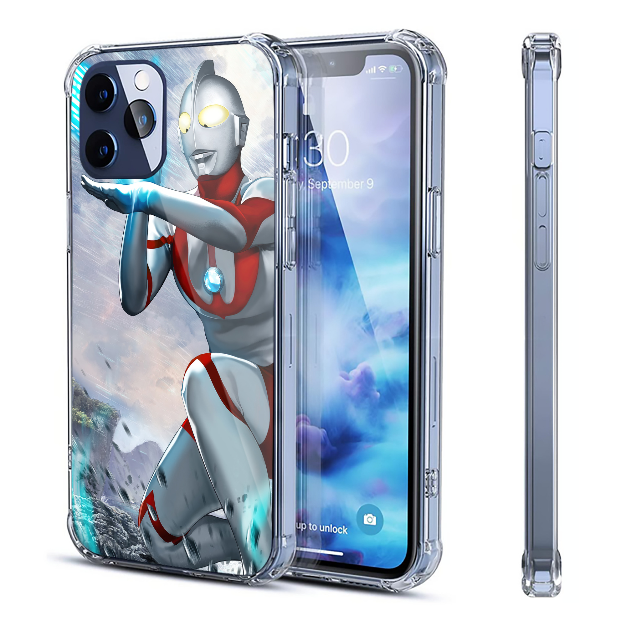 （画像用） ウルトラマン Ultraman 【iPhone 12シリーズ対応】透明スマホケース（クリアソフトケース）